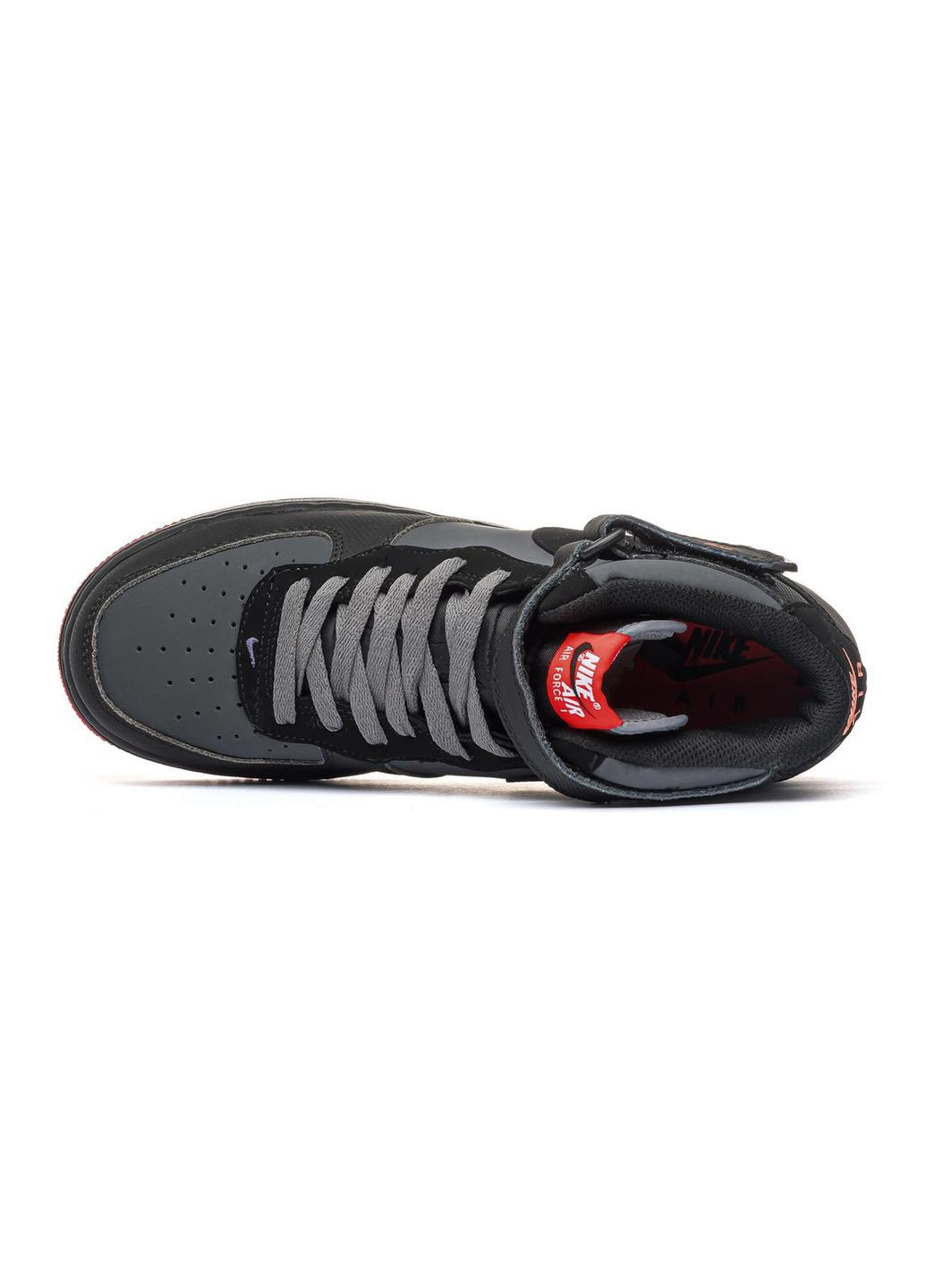 Серые демисезонные кроссовки мужские 1 mid '07 black red, вьетнам Nike Air Force