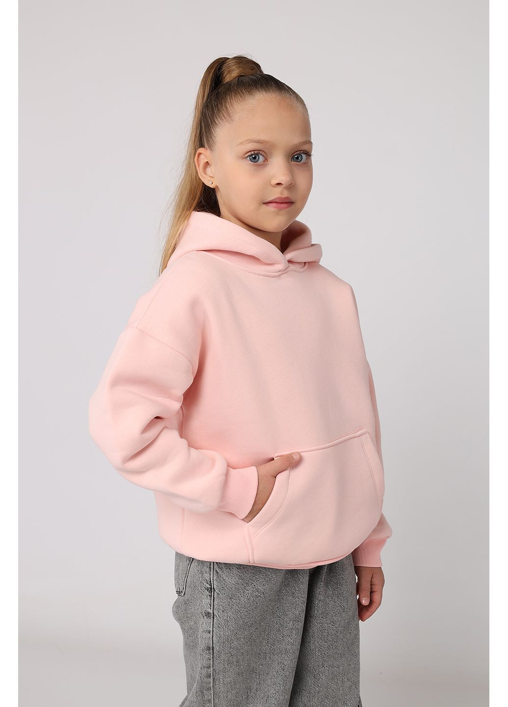 Худі для дівчинки колір світло-рожевий ЦБ-00284536 Yuki (366265379)