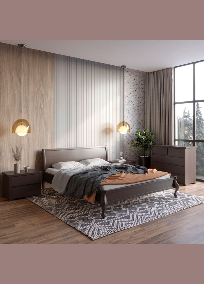 Двуспальная кровать Палермо Венге 180х200 см (MBG-1706) Mebigrand (366027564)