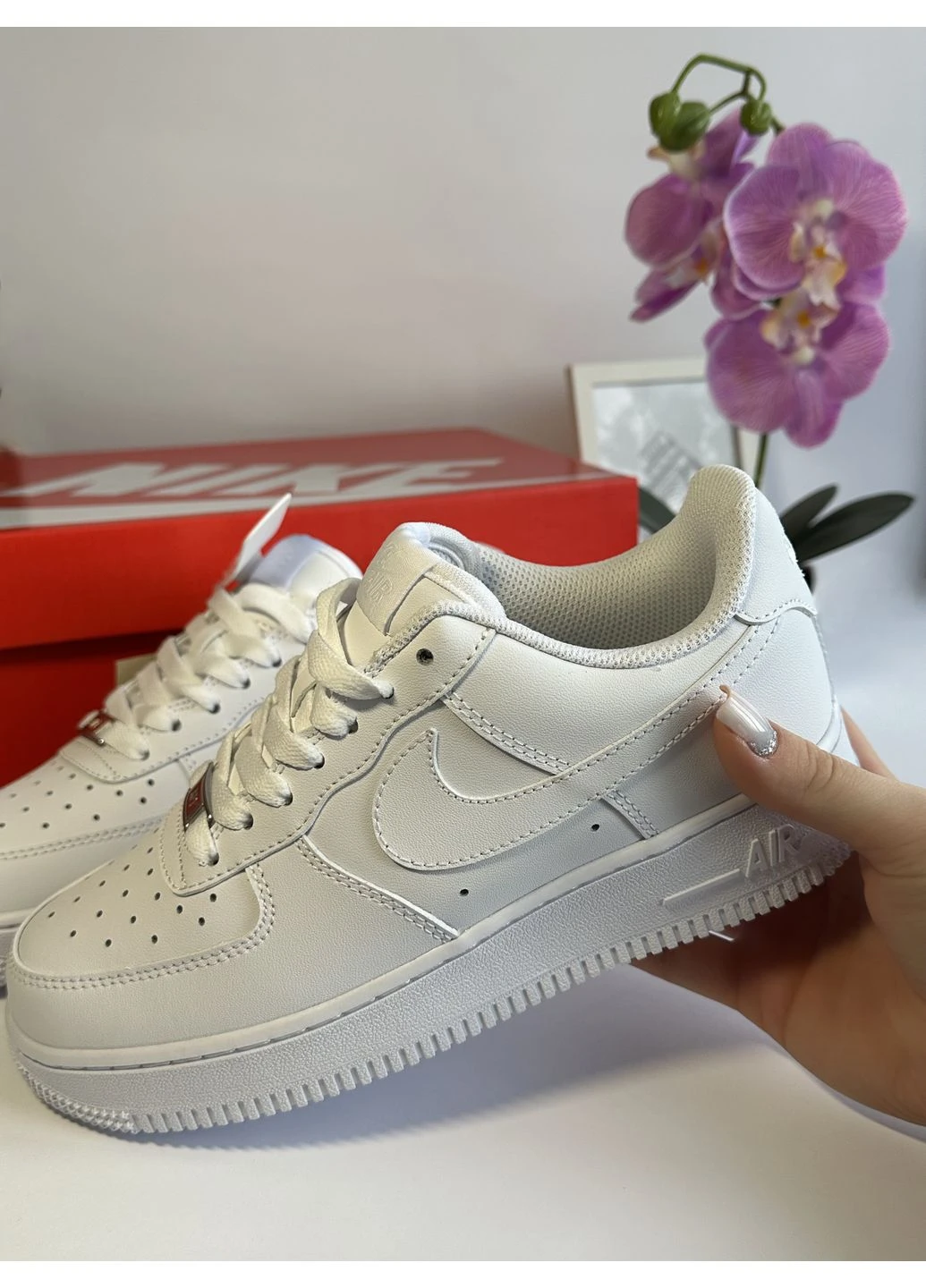 Белые демисезонные кроссовки мужские nike air force white найк аир форс белые No Brand