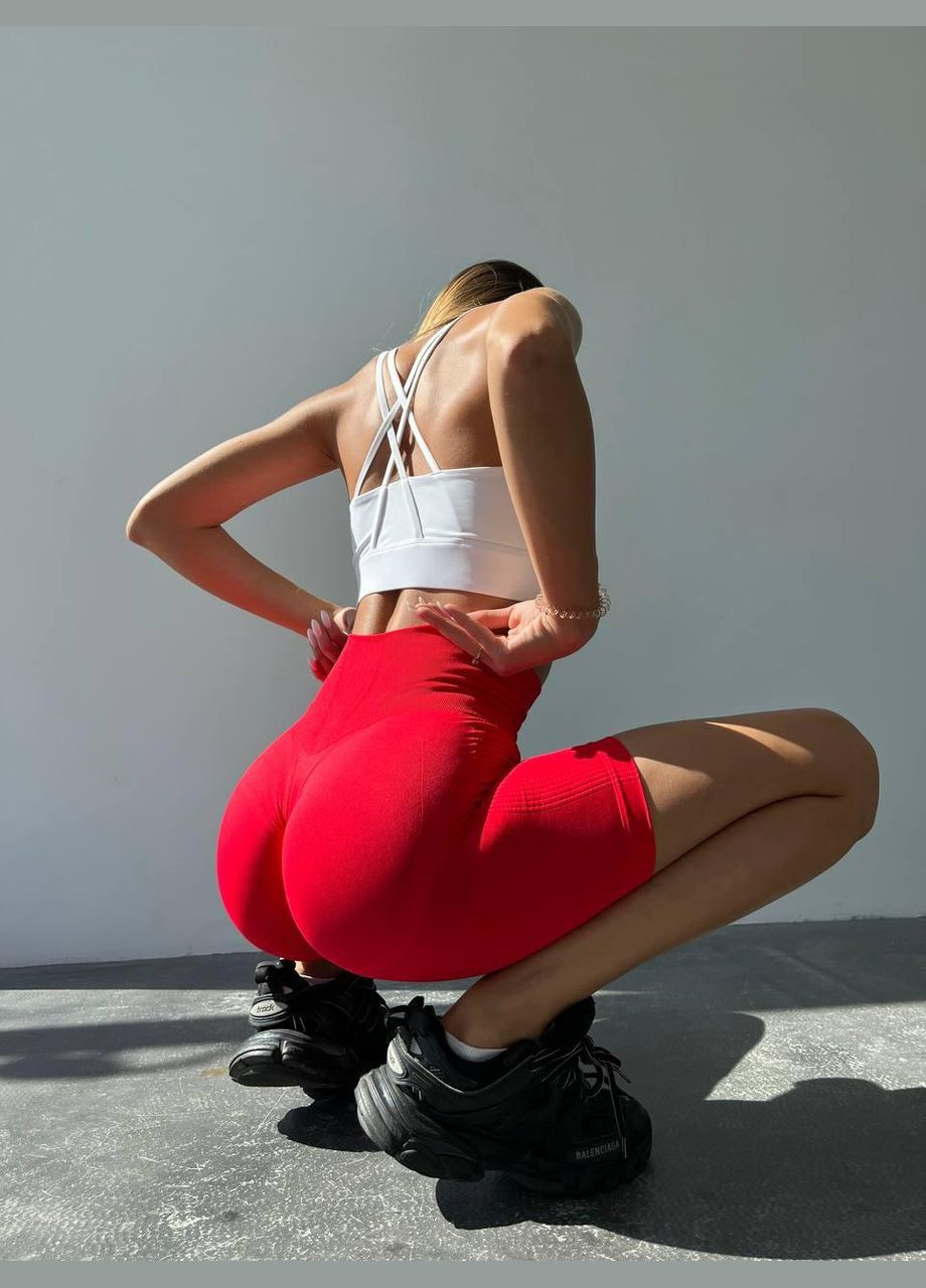 Шорты спортивные с эффектом пуш-ап, красного цвета, размер S Trends (330245459)