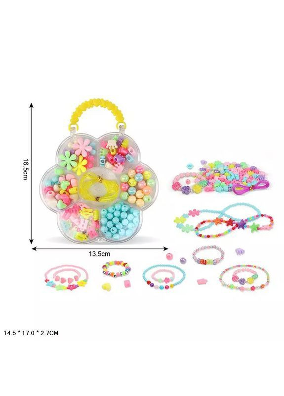 Детский комплект для плетения браслетов с бусинами и подвесками, в ассортименте - No Brand A098 (371924962)