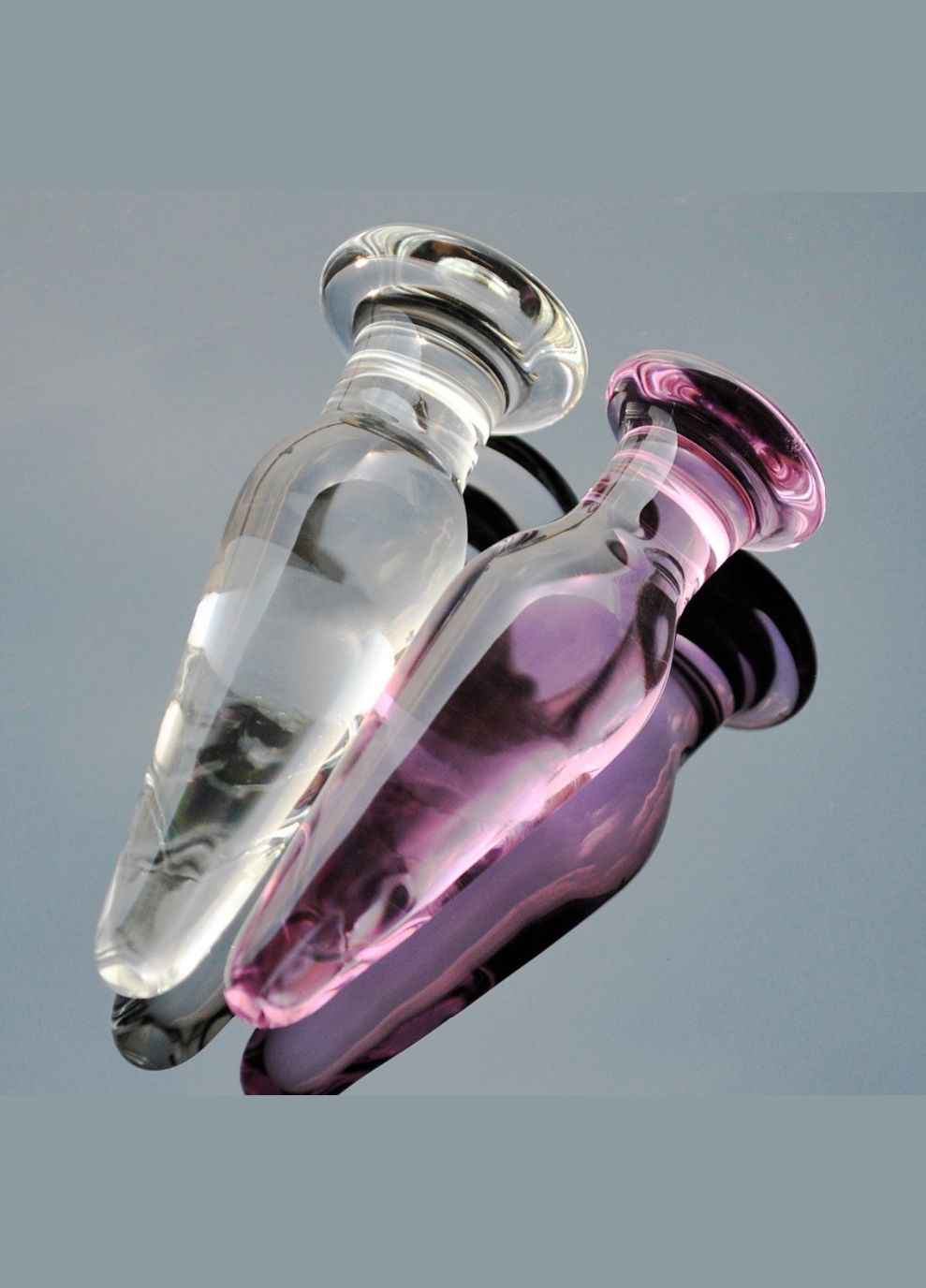 Анальна пробка 3 см із скла прозора Lynx Ice Rose Plug скло Focus (303903035)