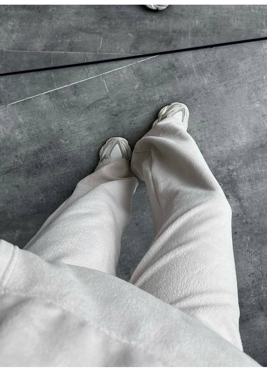 Теплий жіночий флісовий костюм із худі та широкими штанами No Brand (370434236)