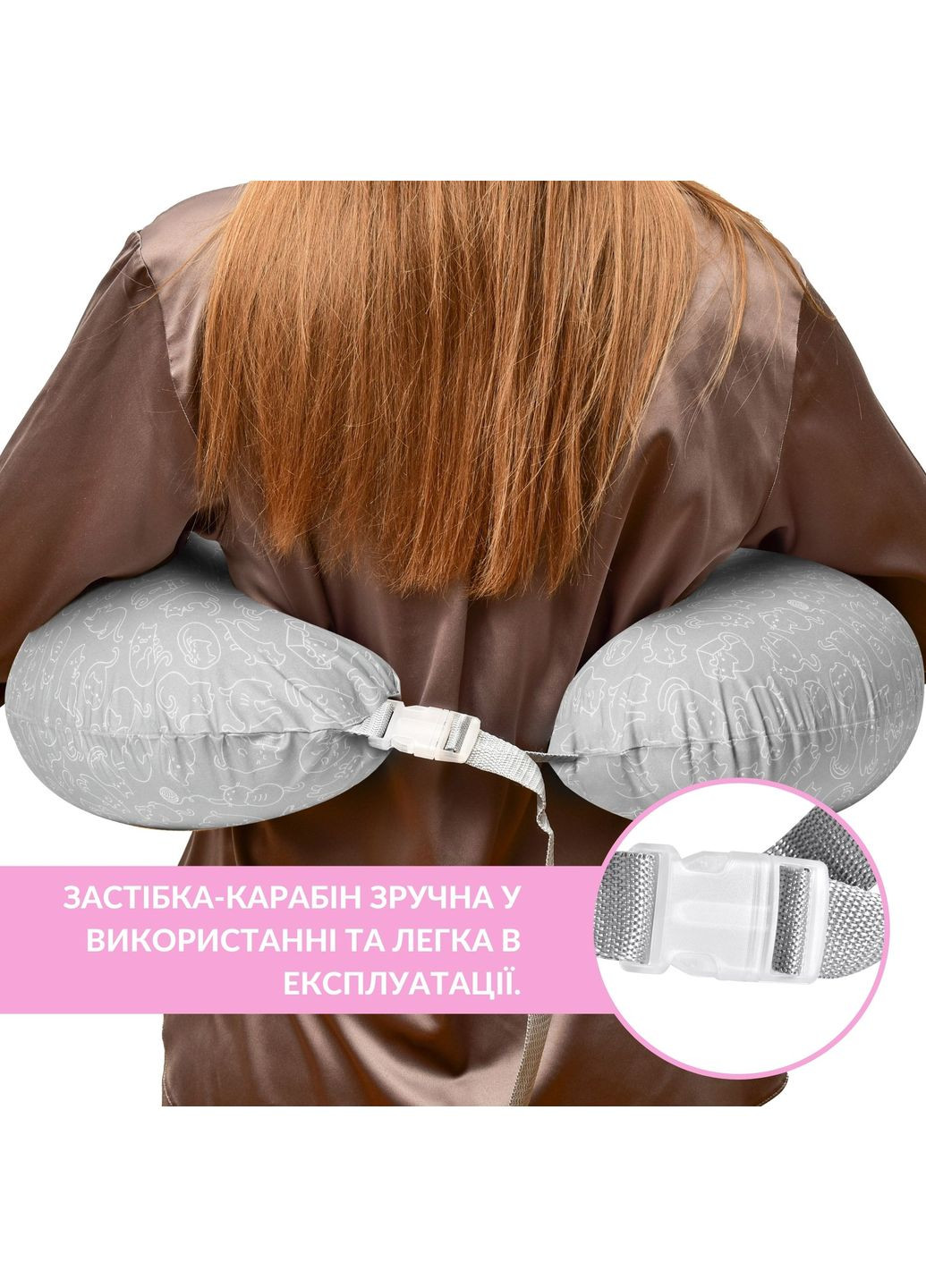 Подушка для кормления Диванчик 60х70х16 см хлопок антиаллергенное волокно котята серая (8-35409*005) Sei Design (331888446)