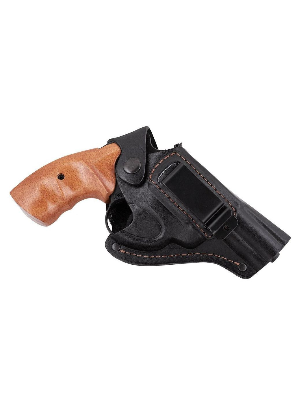 Кобура Револьвер 3 поясна + прихованого внутрішньобрючного носіння формована з кліпсою, шкіра, чорна Сварог (342375292)