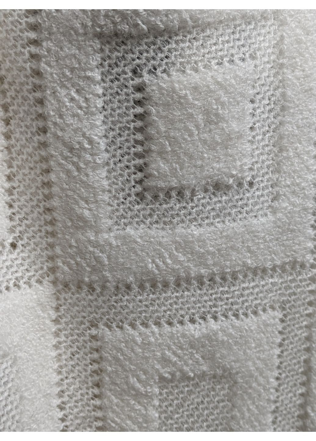 Плед 140х180см ромби молочний з бахромою No Brand (360900835)