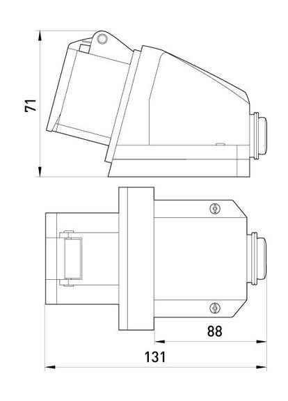 Розетка стационарная 2P+PE 16А 230В e.socket.pro.3.16 p012001 E.NEXT (336905783)