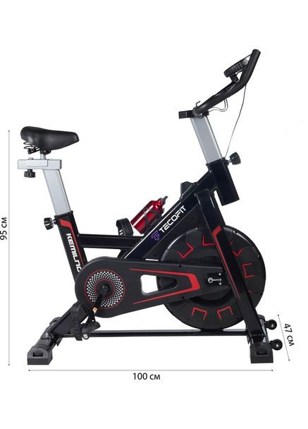 Велотренажер (спинбайк) JC-K730, Чёрно-красный TECOFIT (370439609)