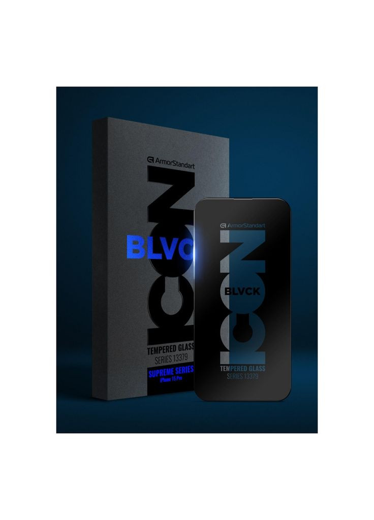 Скло захисне (m319513) ArmorStandart Supreme Black Icon 3D Apple iPhone 15 Pro Black (369632120)