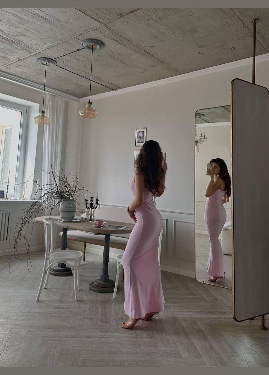 Розовое повседневный платье женское - однотонное, длина макси JUGO однотонное