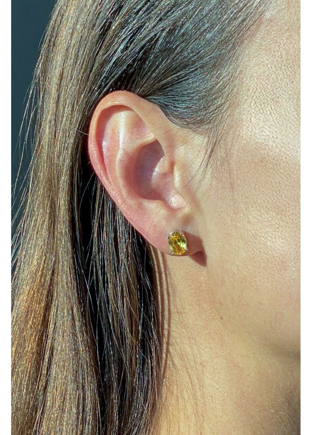 Сережки пусети з цирконієм овал CHICLY (365588971)