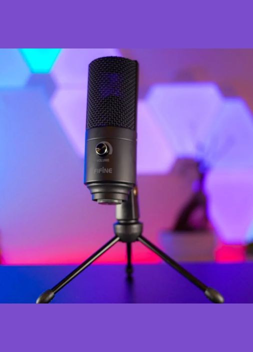 Микрофон конденсаторный K669B студийный, с регулятором громкости Fifine (300370054)