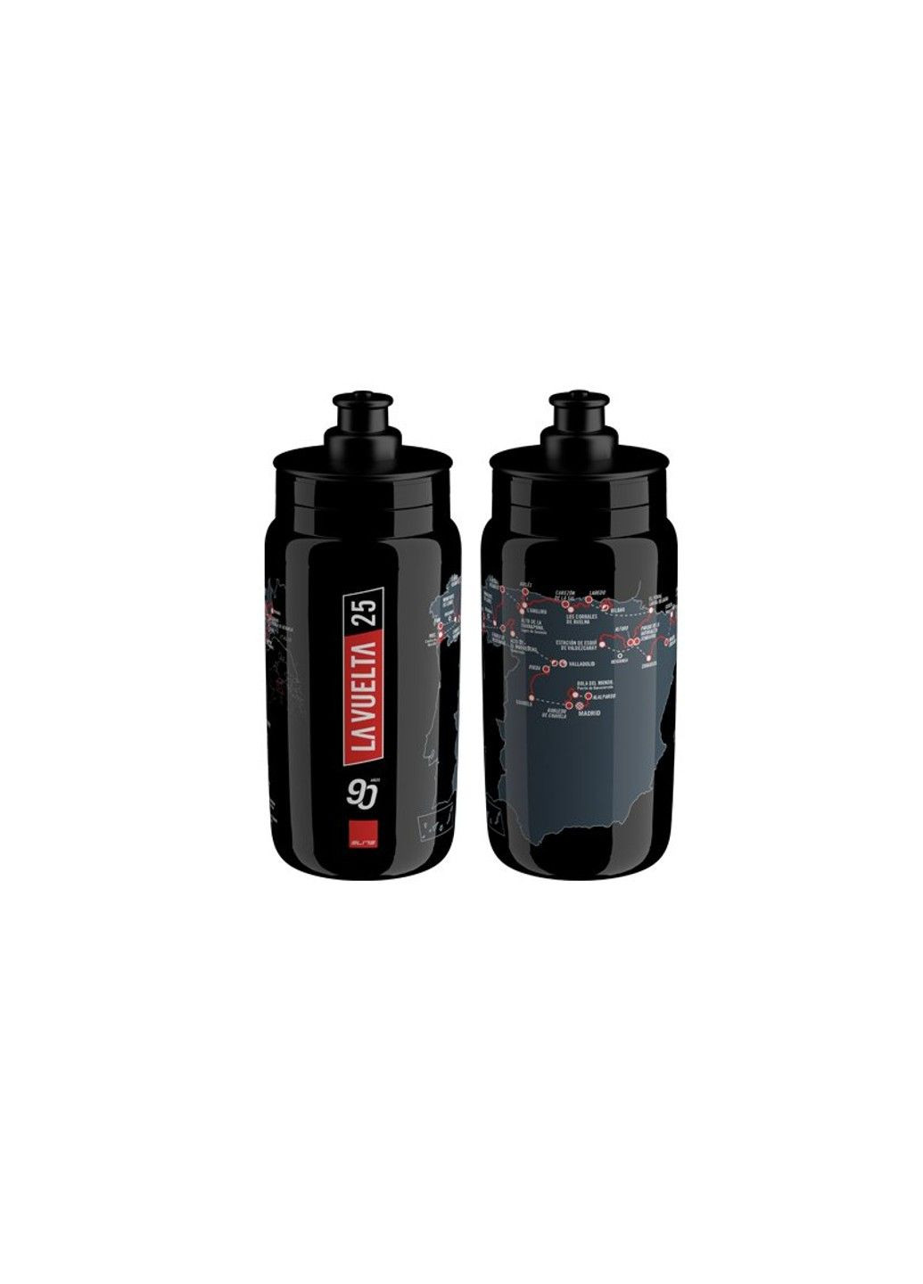 Фляга FLY с картой Vuelta 2025 черная 550 мл Elite (331786267)