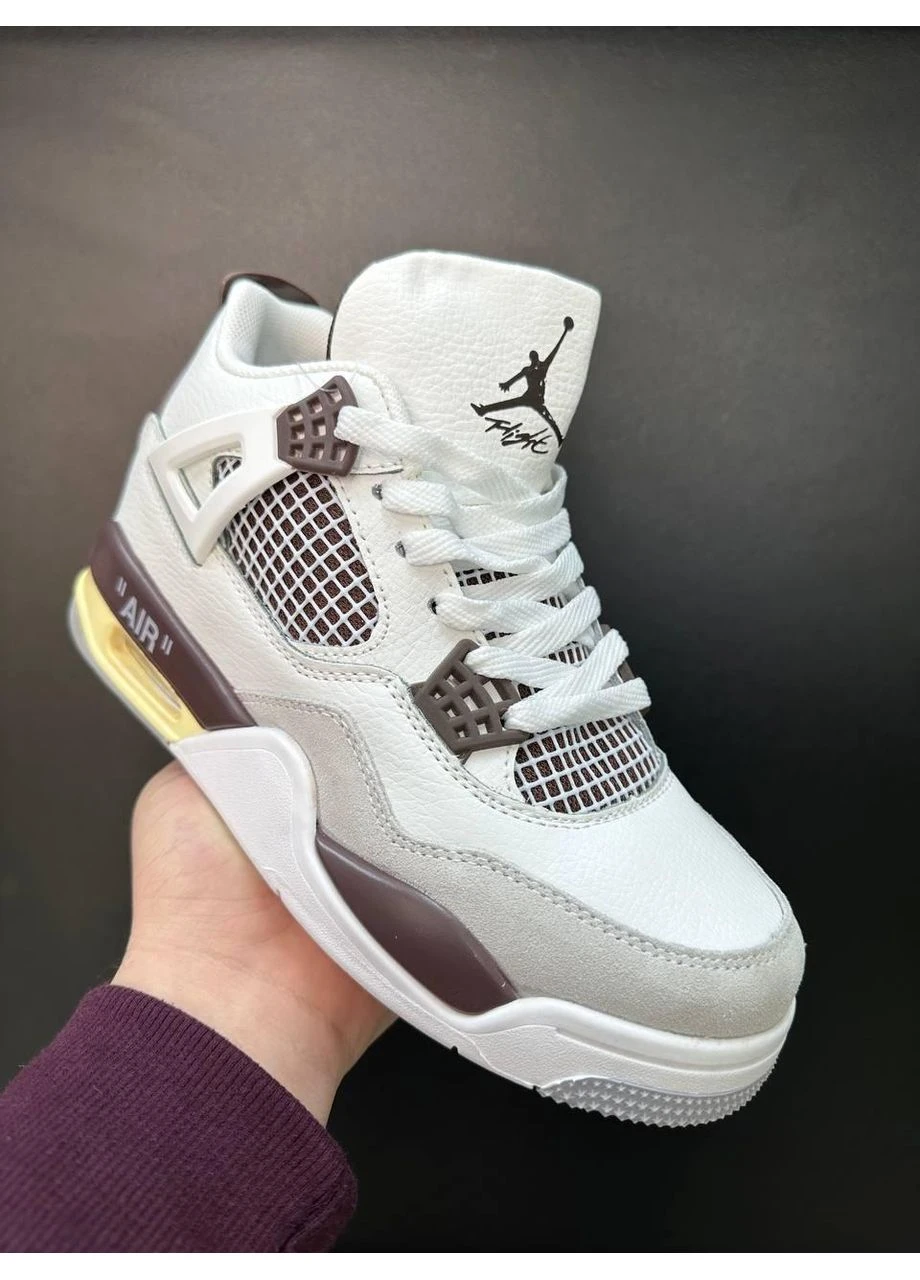 Білі літні кросівки nike air jordan 4 white beige найк аір джордан No Brand