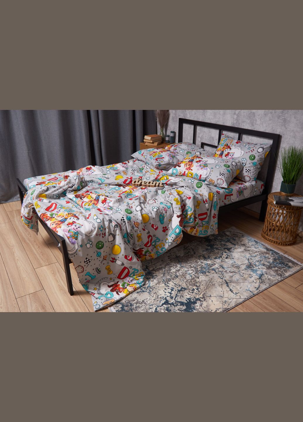 Комплект постельного белья Бязь Gold Люкс полуторный евро 160х220 наволочки 4х70х70 (MS-820002672) Moon&Star Dream Patrol (288535886)