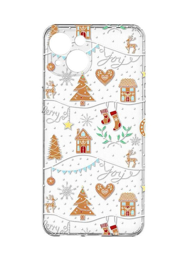 Прозорий чохол із захистом камер на iPhone 15:: Фон Різдво (новорічний принт 201) Creative (362964152)