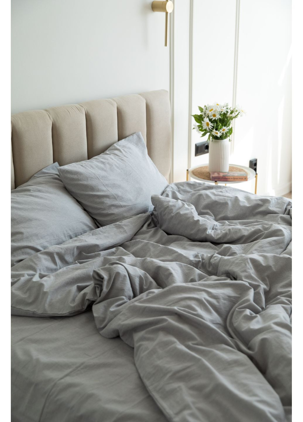 Постельное белье вареный хлопок "Белый" Евро, Классическая простыня, наволочки 50х70 IN.HOME_UA (371141783)