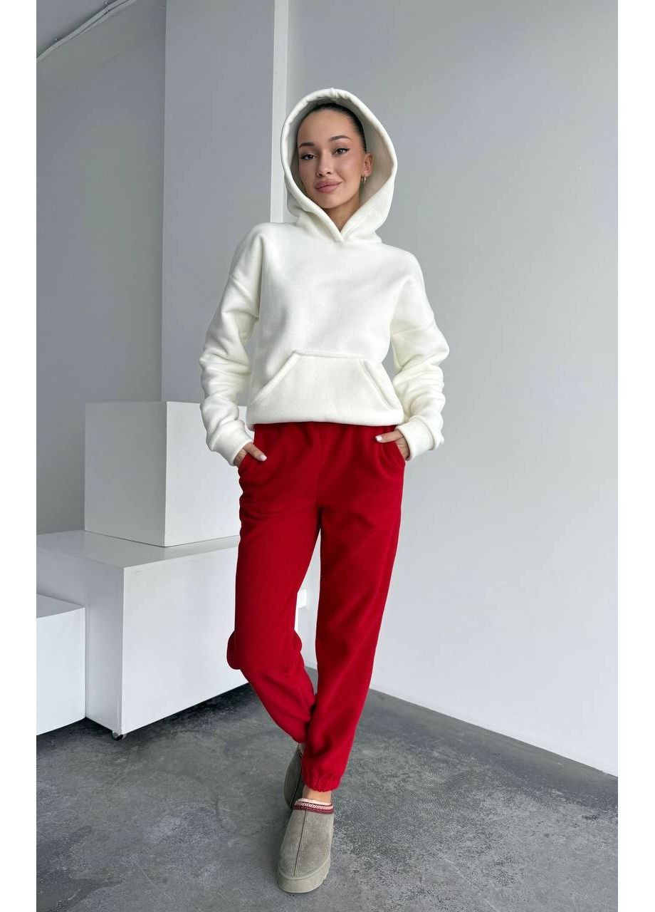 Жіночий флісовий костюм: худі з кишенею та джогери MonCher (369378545)