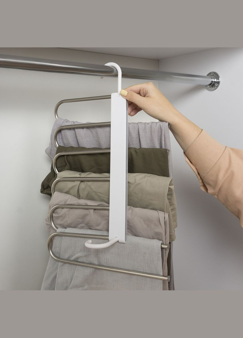 Вішалка-органайзер на 6 гачків MY HOME Біло-сіра (ST-02 WHITE/GRAY) MVM (301003136)