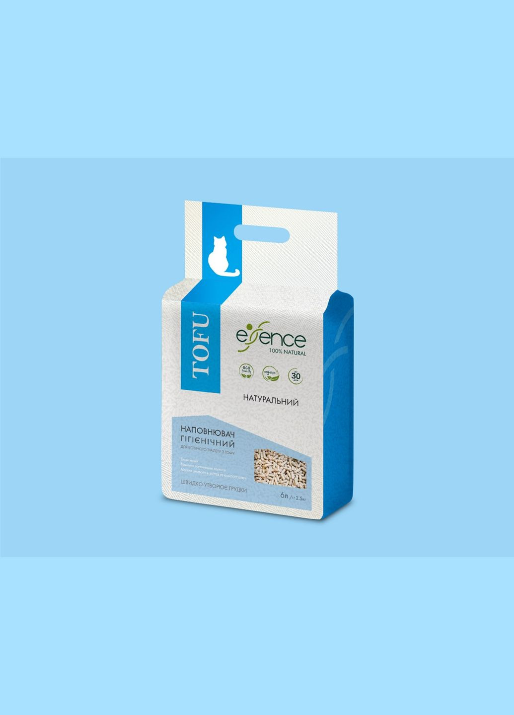 Наповнювач для котячого туалету з тофу натуральний аромат 6 л (4820261920031) Essence (308894012)