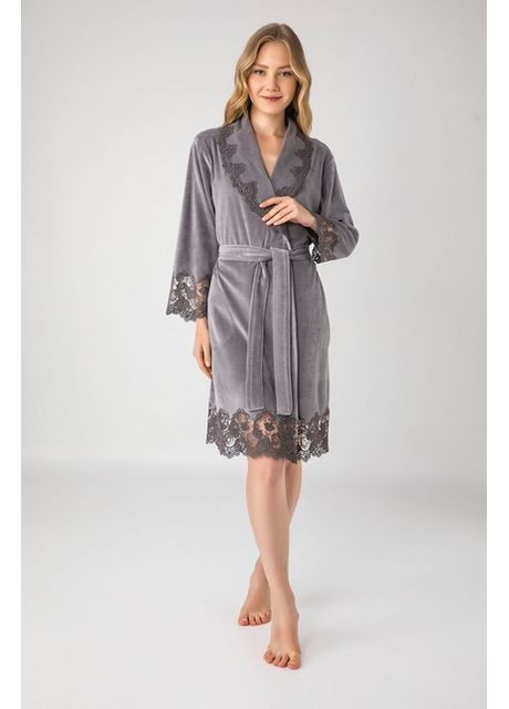 Халат жіночий бавовна/бамбук модель сливовий, m Nusa 0431 (365549177)