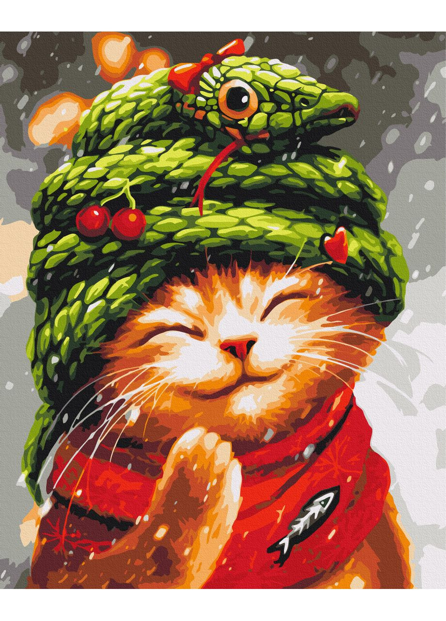 Картина за номерами Новий рік зі змійкою 40 х 50 BS54254 Brushme (354827964)