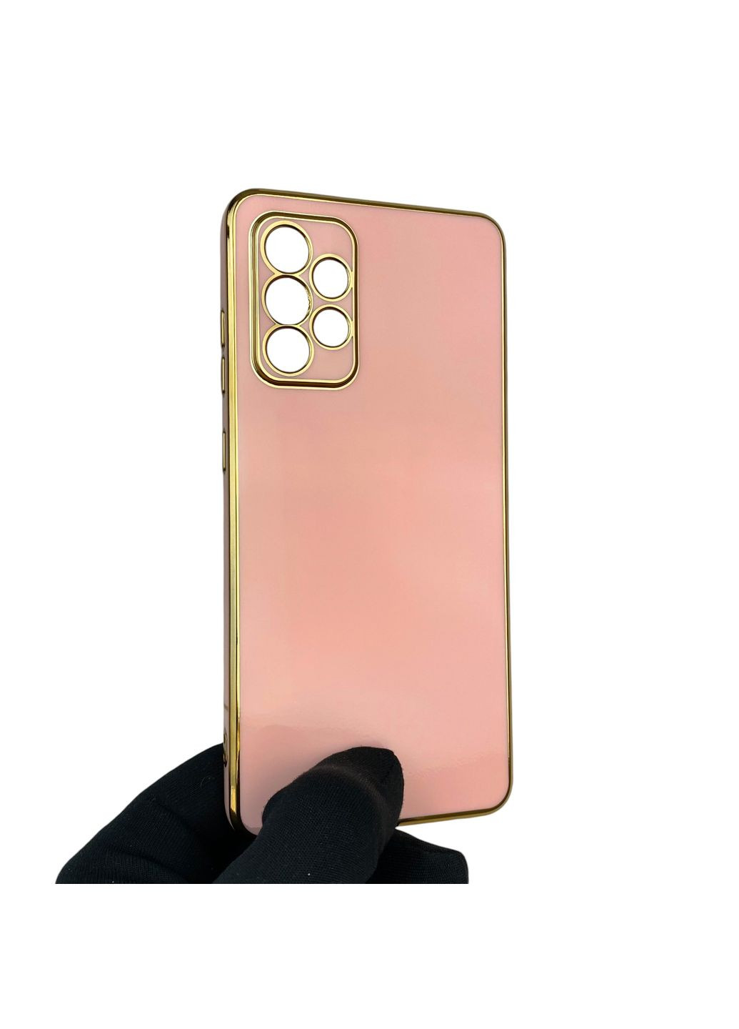 Чехол для Galaxy A72 SM-A725F с защитой камеры с золотой окантовкой на самсунг а72 пудровый gs1 Samsung (366234058)