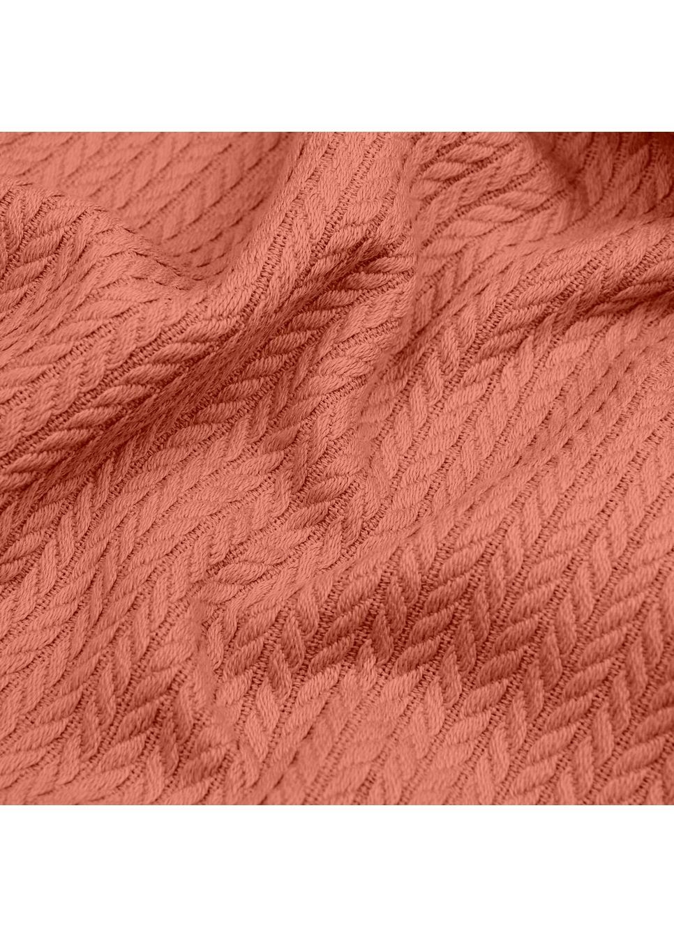 Плед-покрывало косичка 200х220 см Amber Knitted Braid Оранжевый Cosas (369668541)