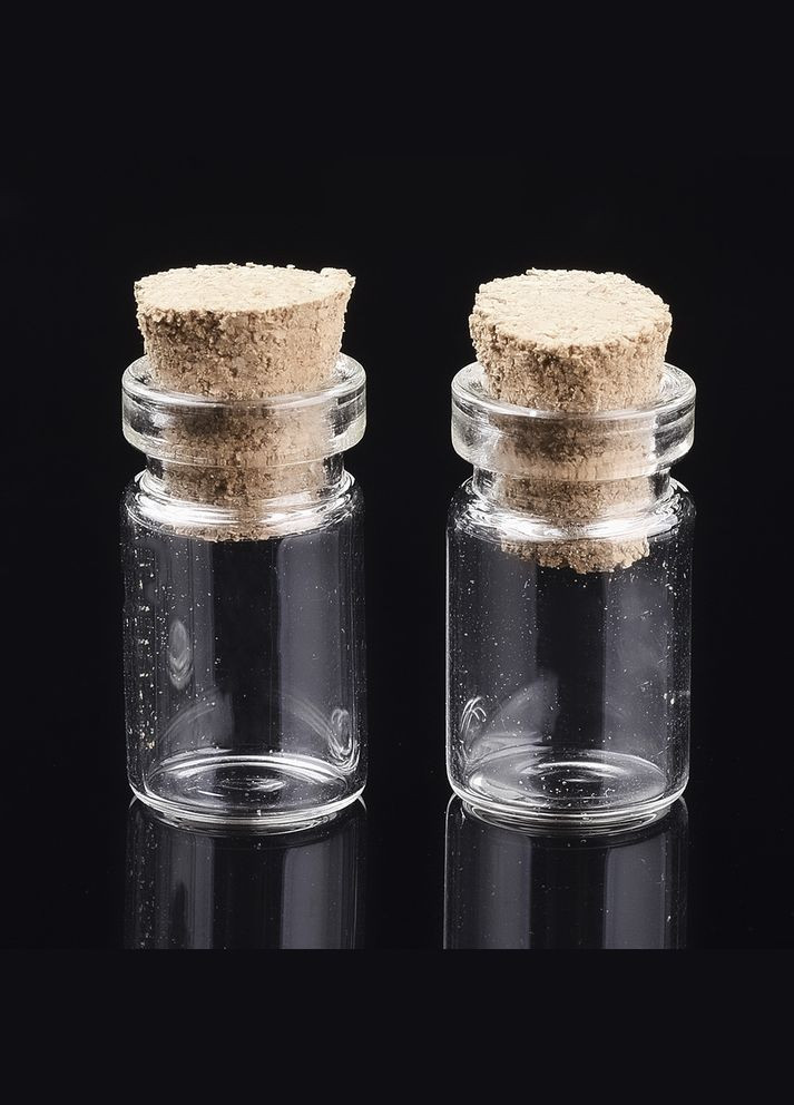 Декоративные стеклянные бутылочки Баночка стеклянная 1 мл пробка 0.8см x 1см Прозрачная 18мм х 10мм Finding (328943190)