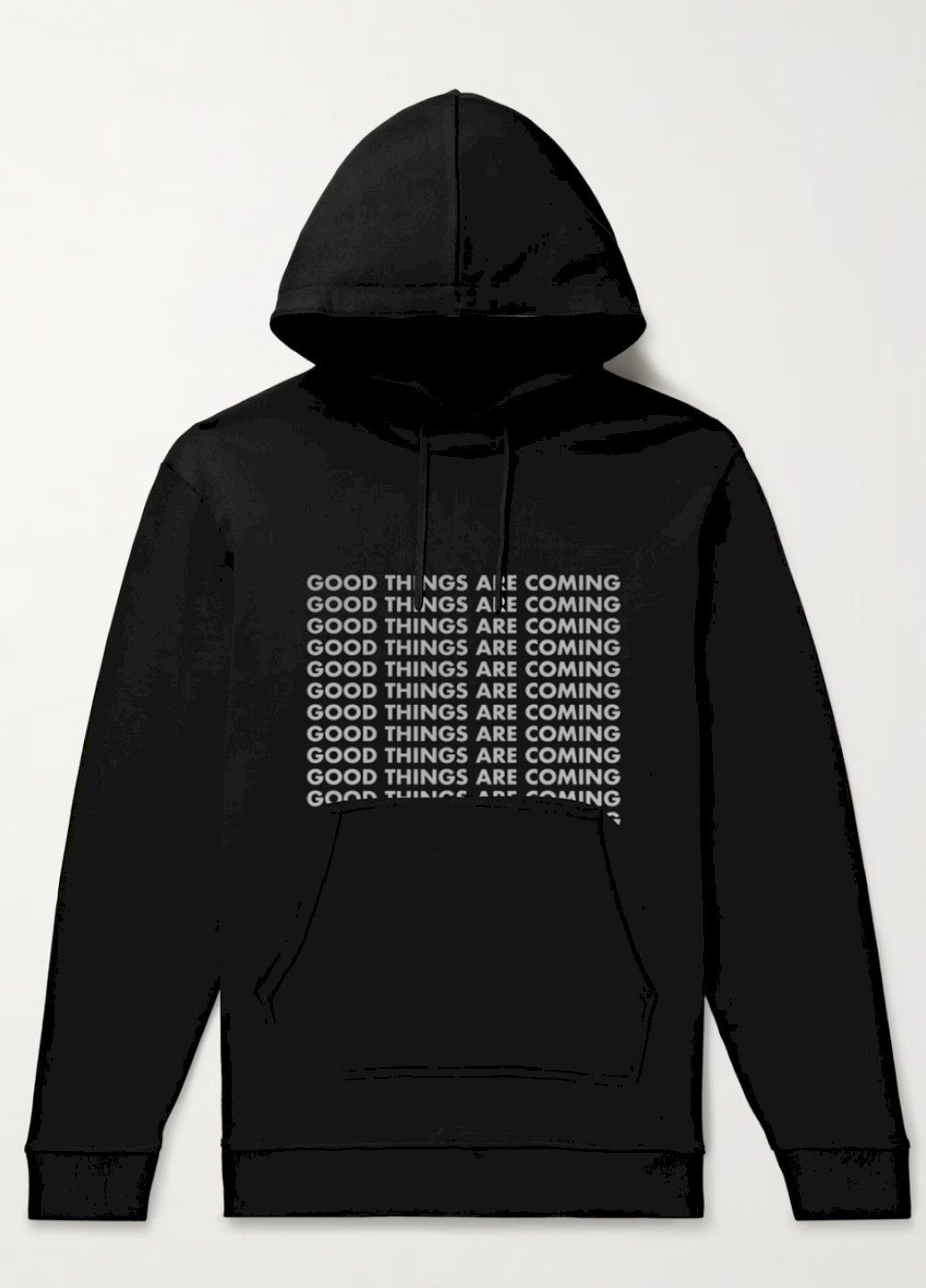 Черный худи мужская черная с флисом YAPPI рисунок (305003872)