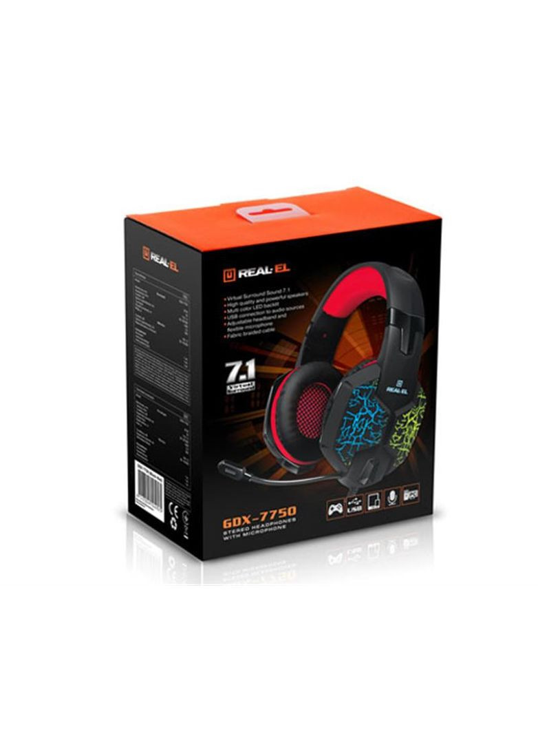 Гарнитура GDX-7750 Black/Red Real-El (341487088)
