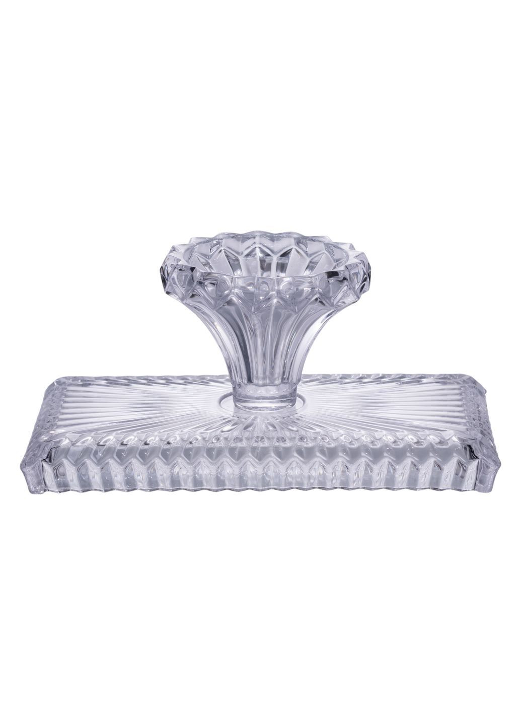 Фруктовниця на ніжці з товстого скла 28,5*15*13 см прямокутна Yiwu HP-19-146L No Brand (372459354)