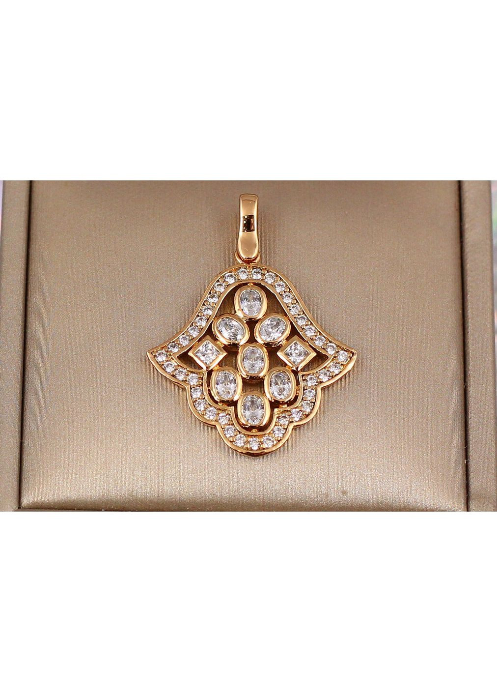 Кулон с фианитами 3 см золотистый love-shopping Xuping Jewelry (355798904)