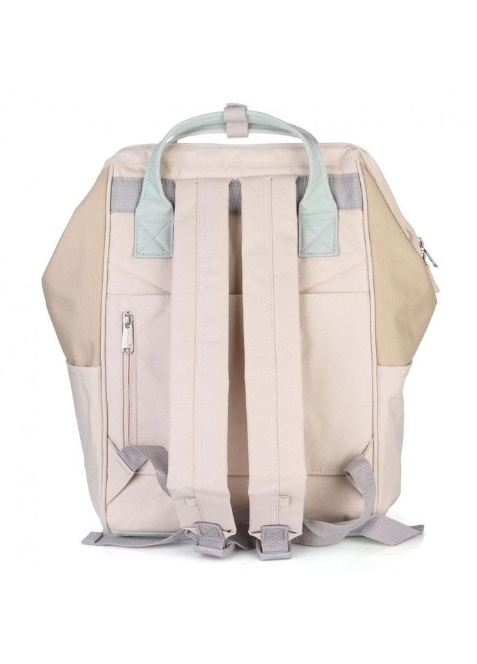 Рюкзак жіночий текстильний на 1 відділення розмір 28×40×17 см 1027 - 09 бежевий з гірчичним Himawari (314808780)