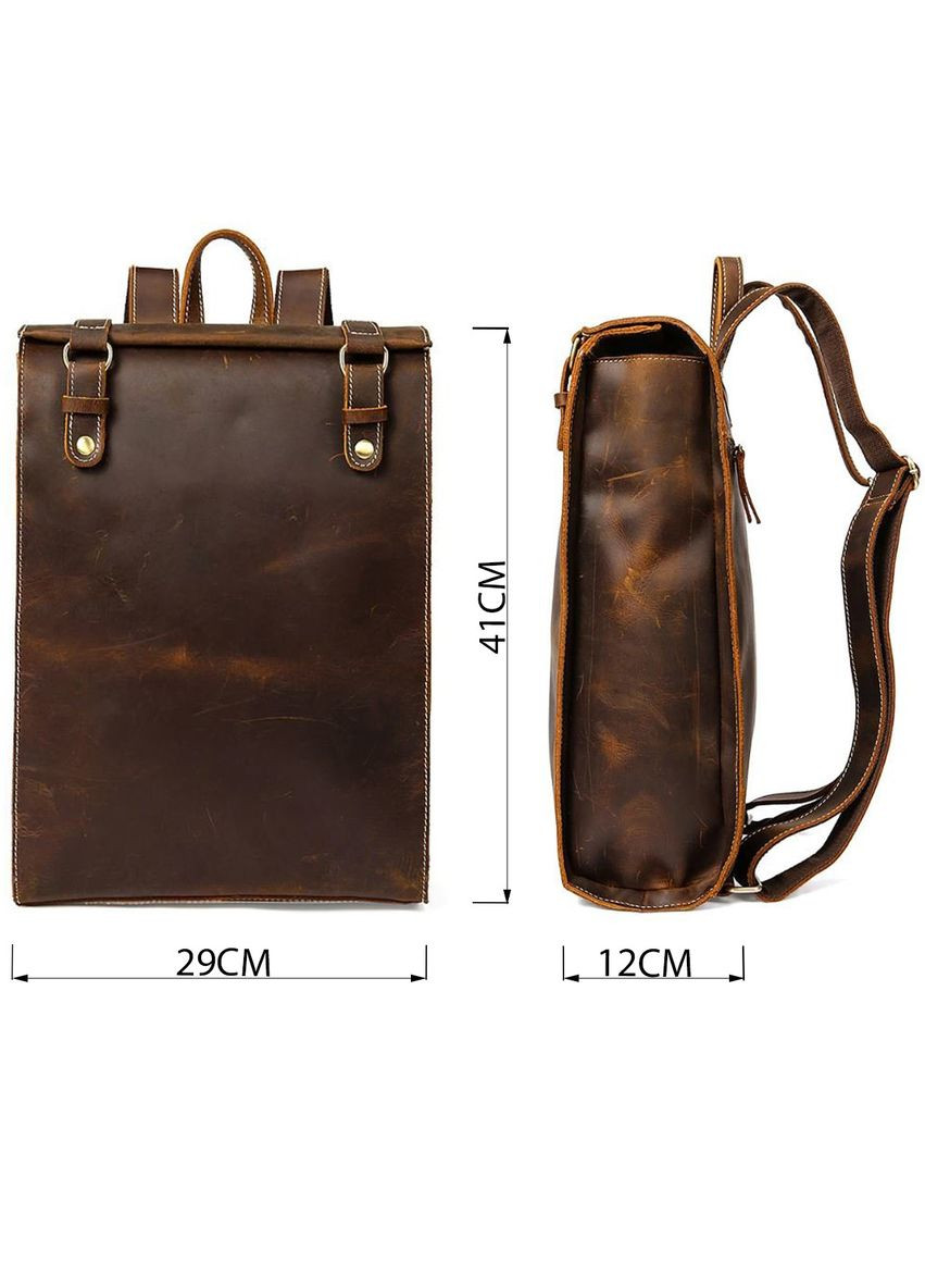 Рюкзак для ноутбука шкіряний коричневий 29х41х12 см 14796 Vintage (362417771)