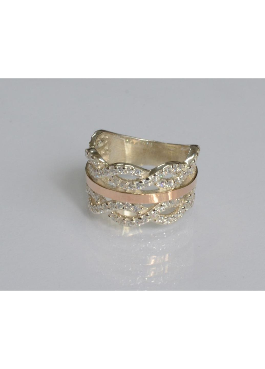 Серебряная кольца с золотыми вставками Silver Style (367112005)