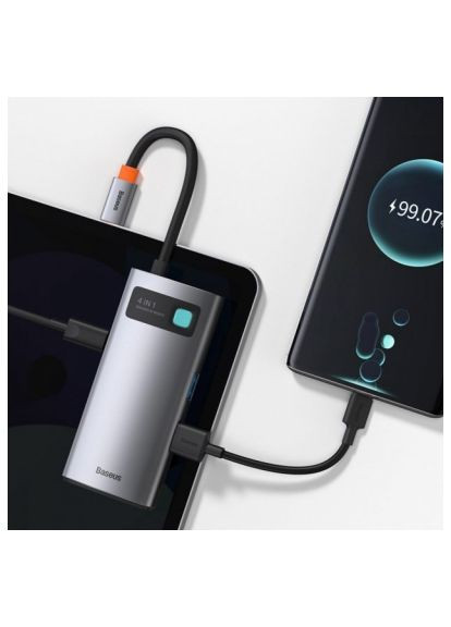 Концентратор (CAHUB-CY0G) Baseus Metal Gleam Series 4-in-1 Multifunctional Gray (366645645)