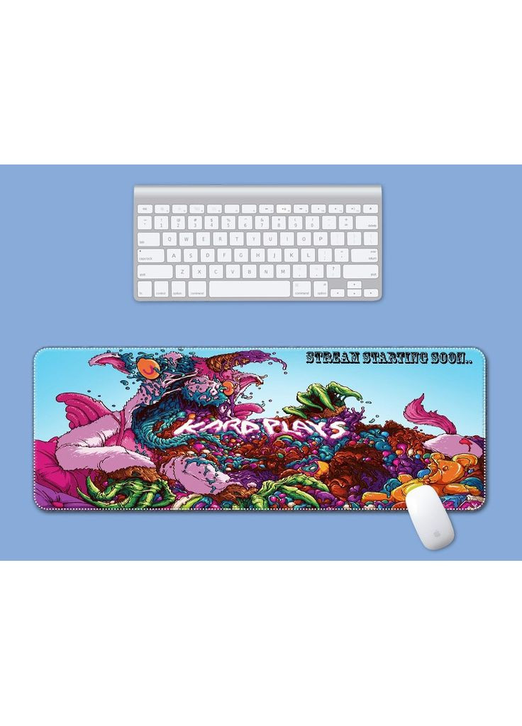 Игровая поверхность для компьютерной мыши и клавиатуры коврик на стол нескользящий 80х30 см Monster014 UKC (367958750)