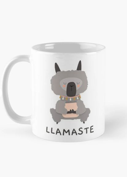 Чашка керамічна кружка з принтом LLamaste Лама Біла 330 мл Orca (317320177)