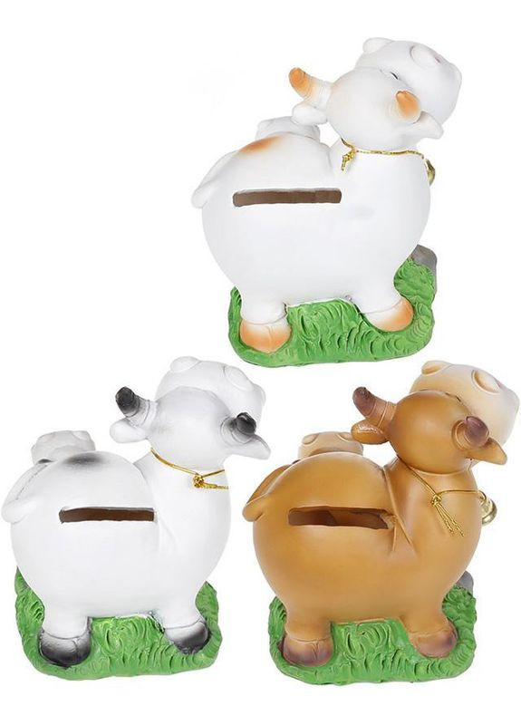 Скарбничка «Корівка з телятком» 7.7х7.6х9.2см, полістоун Bona (329894113)