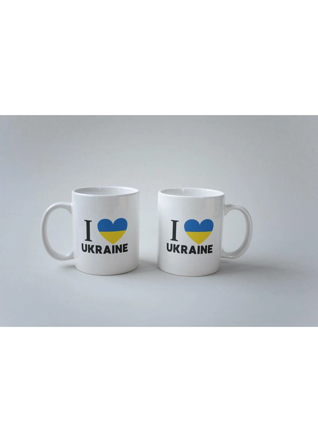 Кружка керамічна з патріотичним принтом I Love Ukraine 330 мл Біла kr0056 No Brand (402624225)