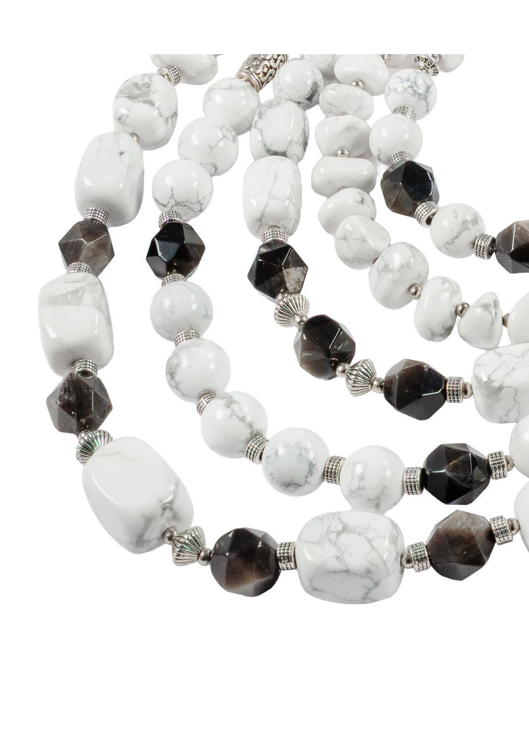 Ожерелье "Аконкагуа" Кахолонг, Обсидиан Fursa fashion (370159405)