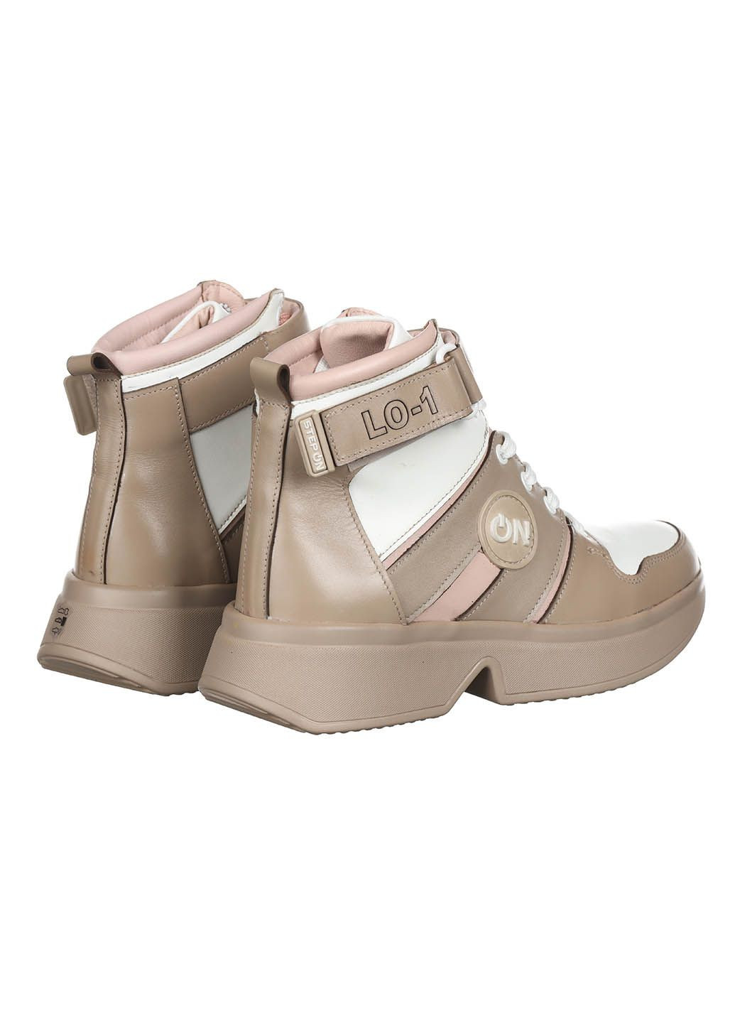 Женские кроссовки из кожи спортивные No Brand бежевые зима (308864254)