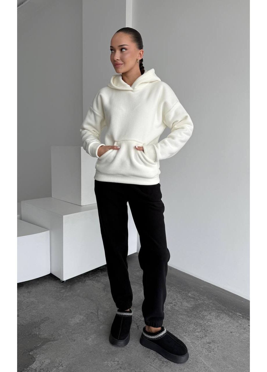 Жіночий флісовий костюм: худі з кишенею та джогери MonCher (369378546)