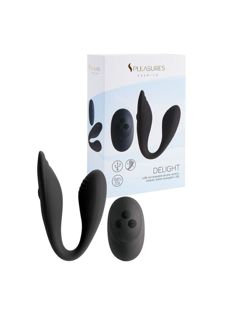 Двойной вибратор Premium Delight, для клитора и точки G, 10 режимов - CherryLove S Pleasures (332209681)
