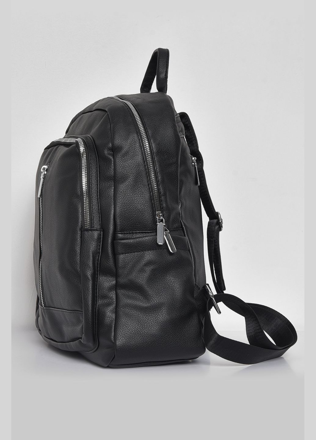 Жіночий рюкзак з екошкіри чорного кольору Let's Shop (280938018)