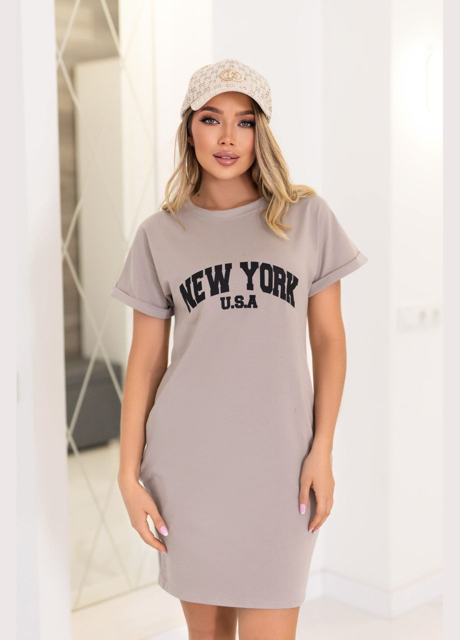 Сіра літня сукня футболка No Brand