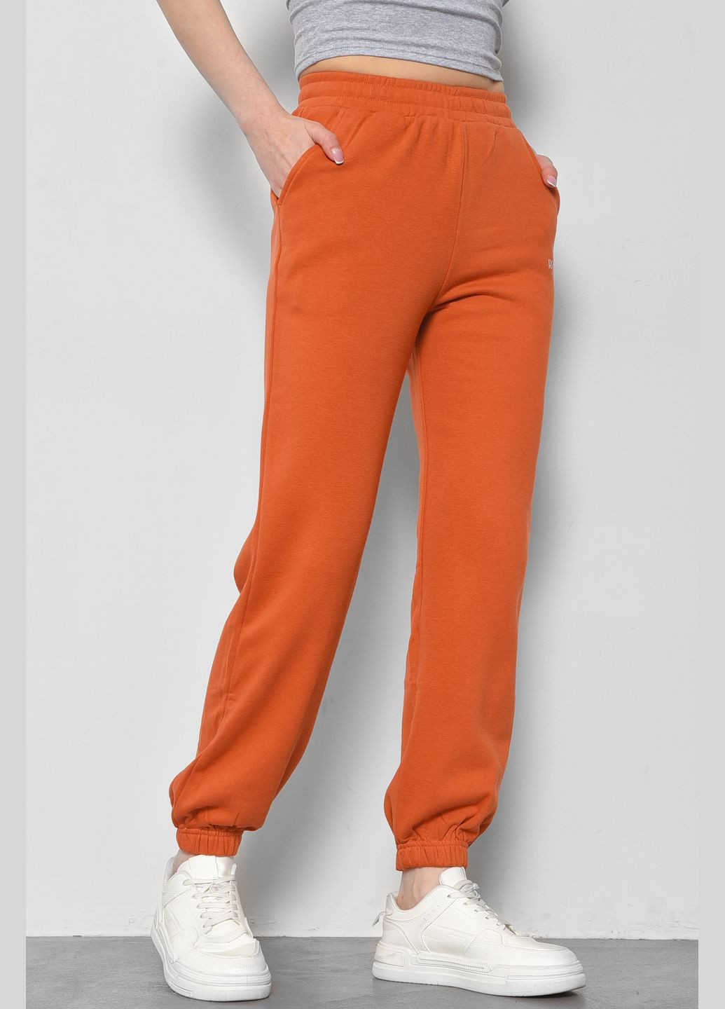 Спортивні штани жіночі теракотового кольору Let's Shop (291683280)