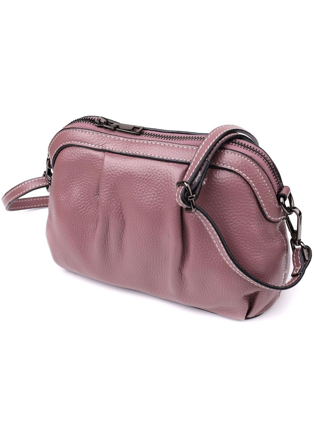 Сумка крос-боді через плече жіноча з натуральної шкіри маленька пурпурний 38252 Vintage (355245288)